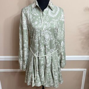 Elegant Green Paisley Dress